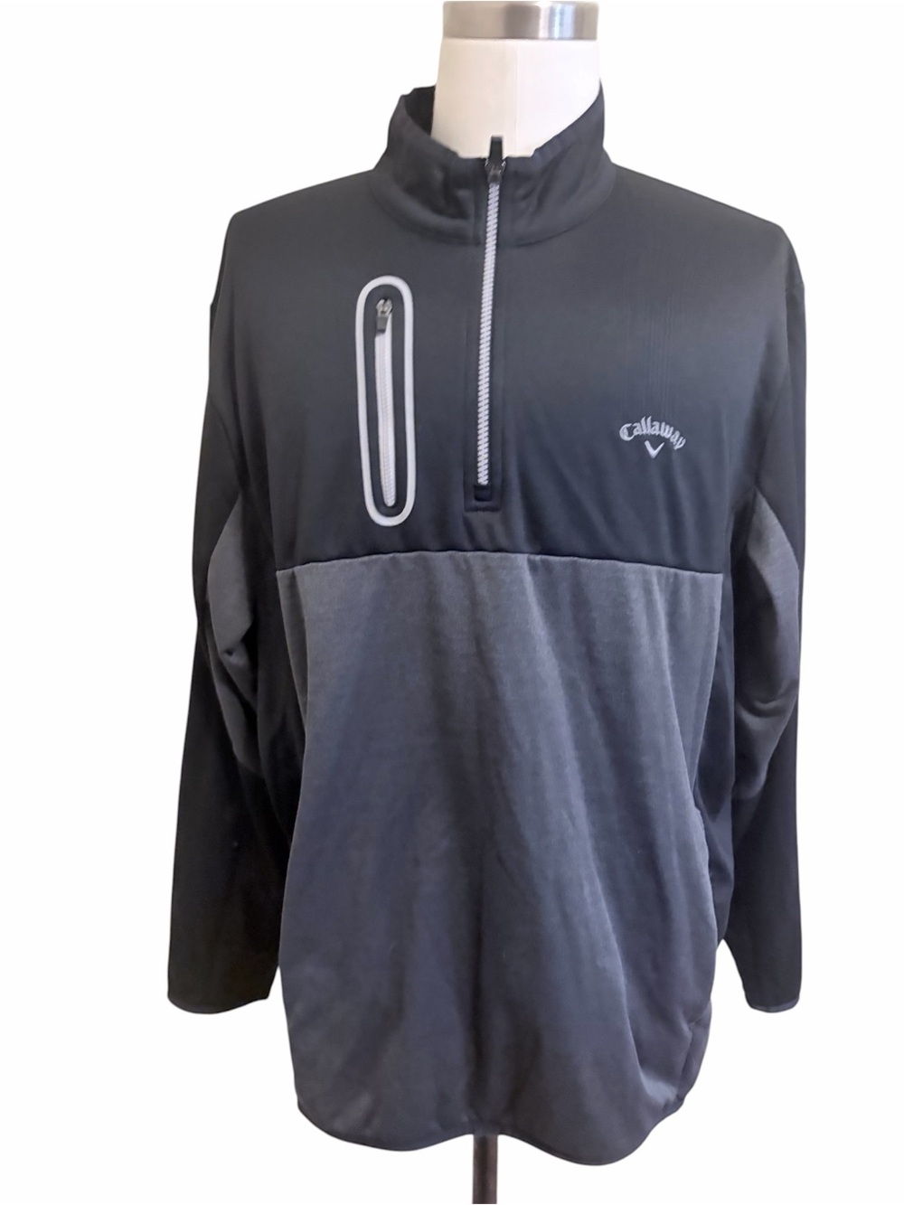 Callaway Men's XL Black & Heather Gray 1/4-Zip Golf Pullover